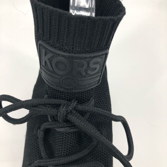 MICHAEL Michael Kors Black Sock Wedge Heel Sneakers - Picture 6 of 11